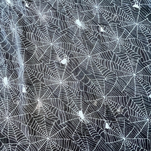 Spider Web Print Infinity Scarf Black and White - Picture 2 of 5